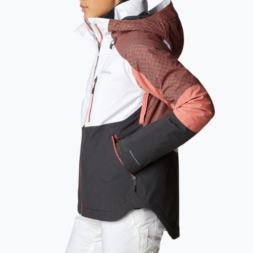 Giacca da sci Columbia Snow Slab Blackdot donna bianco/scuro/corallo scuro
