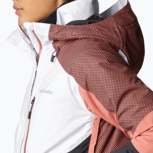 Giacca da sci Columbia Snow Slab Blackdot donna bianco/scuro/corallo scuro