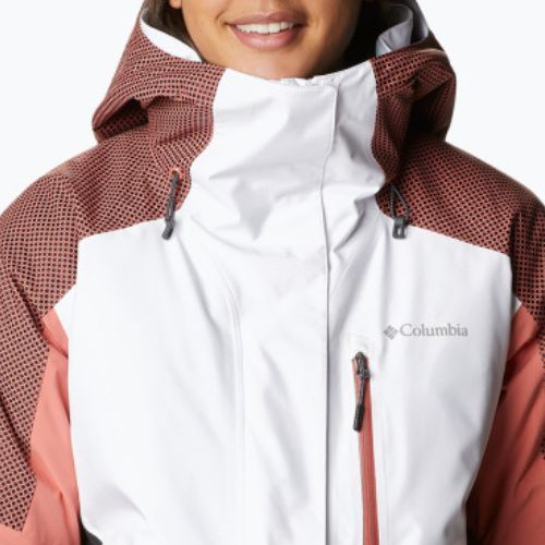 Giacca da sci Columbia Snow Slab Blackdot donna bianco/scuro/corallo scuro