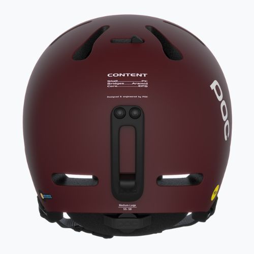 Casco da sci POC Fornix MIPS rosso granata opaco