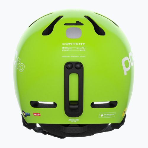 Casco da sci per bambini POC POCito Fornix MIPS giallo fluorescente/verde