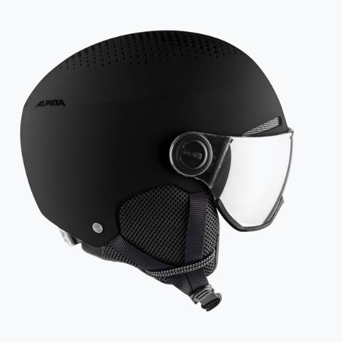 Casco da sci Alpina Arber Visor Q Lite nero opaco