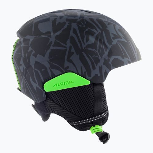 Casco da sci Alpina Pizi per bambini nero/verde camo opaco