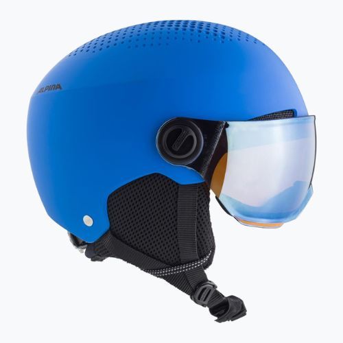 Casco da sci Alpina per bambini Zupo Visor Q-Lite blu opaco