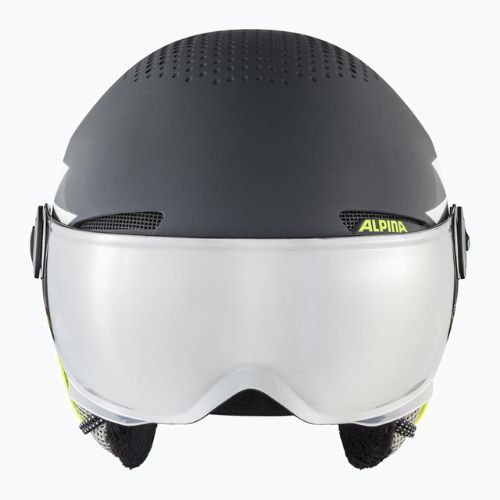 Casco da sci Alpina per bambini Zupo Visor Q-Lite carbone/neon opaco