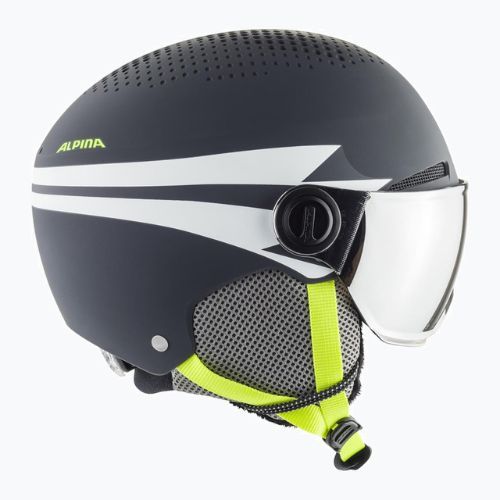 Casco da sci Alpina per bambini Zupo Visor Q-Lite carbone/neon opaco