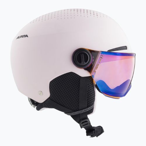 Casco da sci Alpina per bambini Zupo Visor Q-Lite rosa opaco