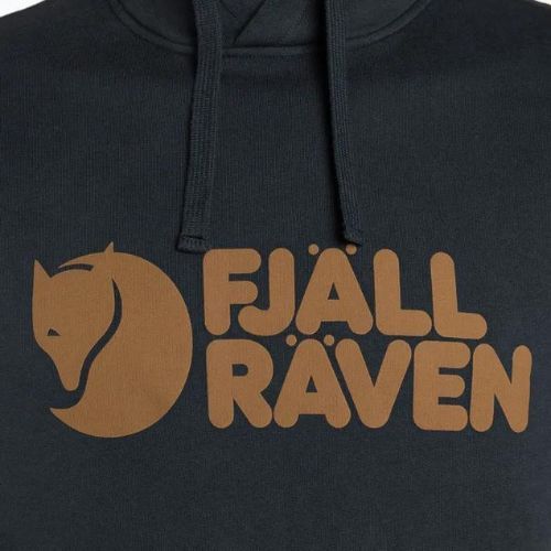 Felpa da trekking da uomo Fjällräven Logo Hoodie navy scuro