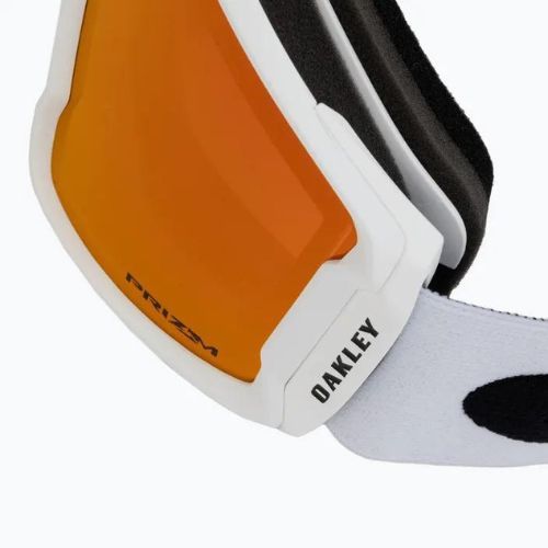 Oakley Line Miner L bianco opaco/prizm snow torch iridium occhiali da sci