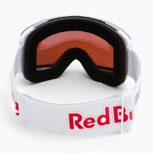 Red Bull SPECT Magnetron Slick occhiali da sci argento lucido/bianco/rosso blu specchiato/blu scuro neve