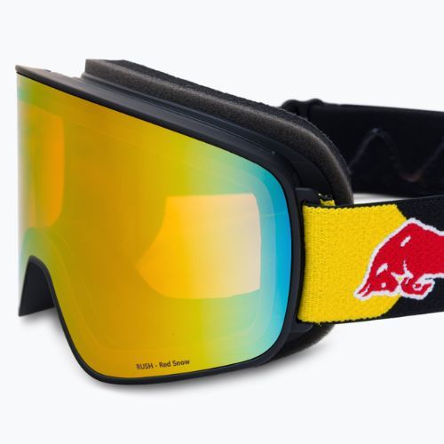 Red Bull SPECT Rush nero opaco/nero/arancio rosso a specchio/rosso occhiali da sci da neve