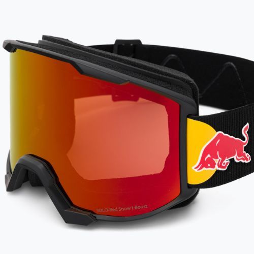 Red Bull SPECT + Pouch Solo Occhiali da sci ad alto contrasto blu opaco/nero lucido/rosso a specchio