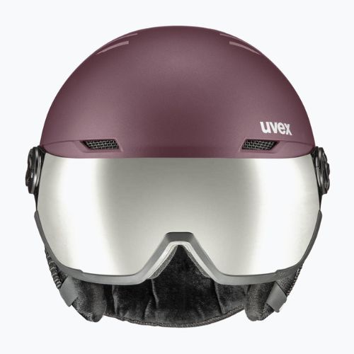 Casco da sci UVEX Wanted Visor rovo rosa antico opaco/specchio argento fumo