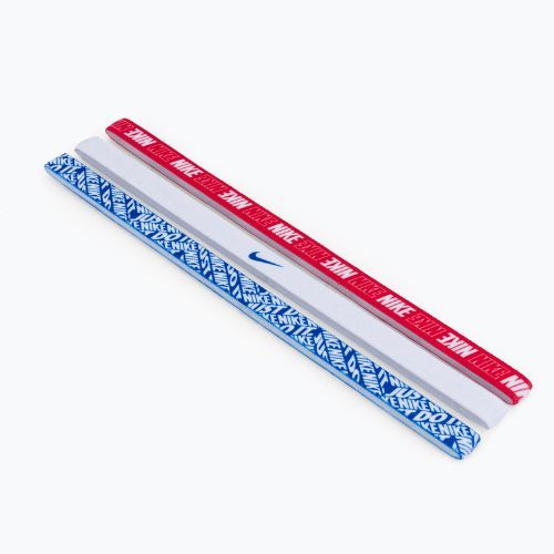 Fasce Nike stampate 3 pezzi game royal/bianco/university red