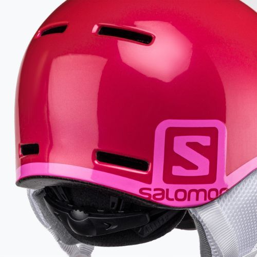 Casco da sci per bambini Salomon Grom Visor rosa lucido/arancio tonico