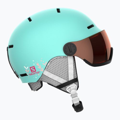 Casco da sci per bambini Salomon Grom Visor aruba lucido/arancio tonico
