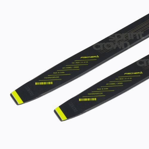 Sci di fondo Fischer Sprint Crown per bambini + attacchi Tour Step-In nero/giallo