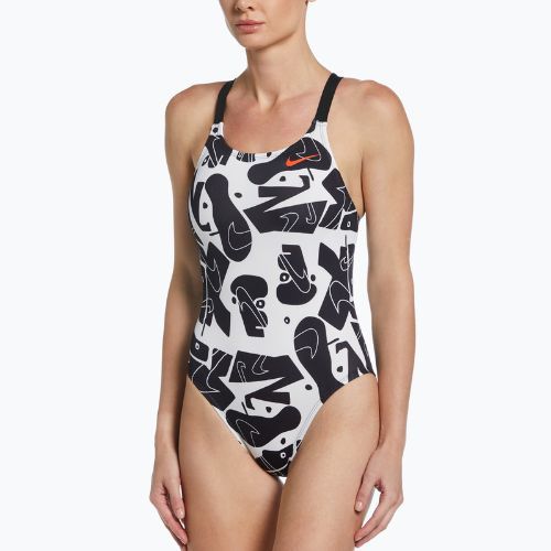 Costume intero da donna Nike Multiple Print Fastback nero