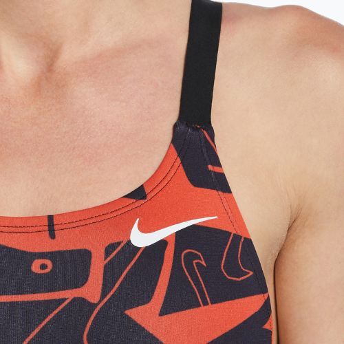 Costume da bagno intero da donna Nike Multiple Print Fastback bright crimson