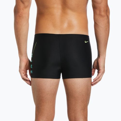 Uomo Nike Reflect Logo Square Leg boxer da bagno nero