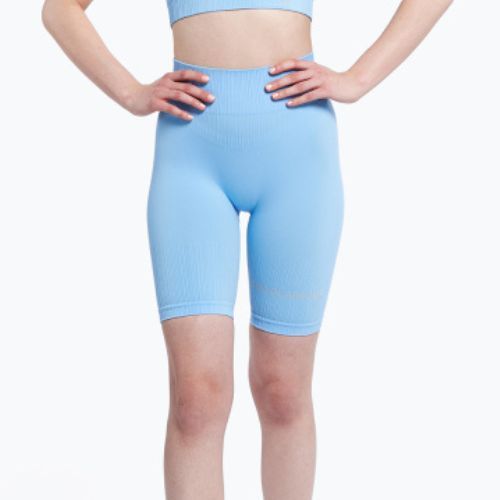 Pantaloncini da allenamento donna Gym Glamour Push Up blu baby