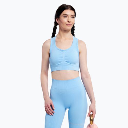 Reggiseno fitness Gym Glamour Push Up blu baby