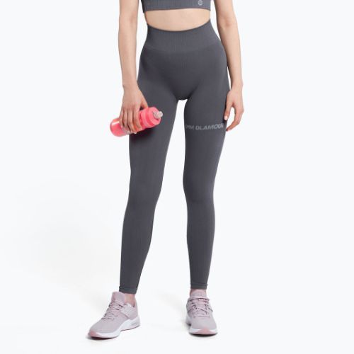 Leggings da allenamento donna Gym Glamour Push Up grigio