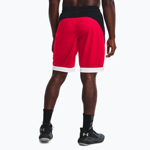 Pantaloncini da basket Under Armour Baseline 10In da uomo rosso/bianco