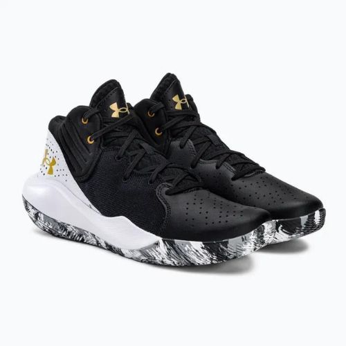 Under Armour Jet '21 scarpe da basket uomo nero/bianco/oro metallico