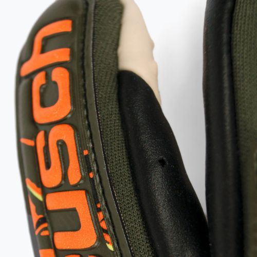 Guanto da portiere Reusch Attrakt Speedbump Ortho-Tec verde deserto/arancio shocking