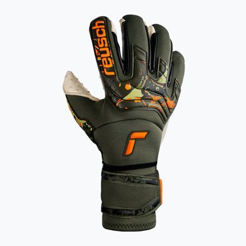 Guanto da portiere Reusch Attrakt Speedbump Ortho-Tec verde deserto/arancio shocking