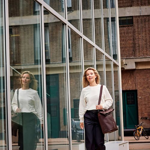 Borsa portabici Basil City Shopper in pelle vegana 16 l marrone