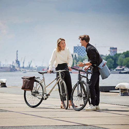 Borsa portabici Basil City Shopper in pelle vegana 16 l marrone