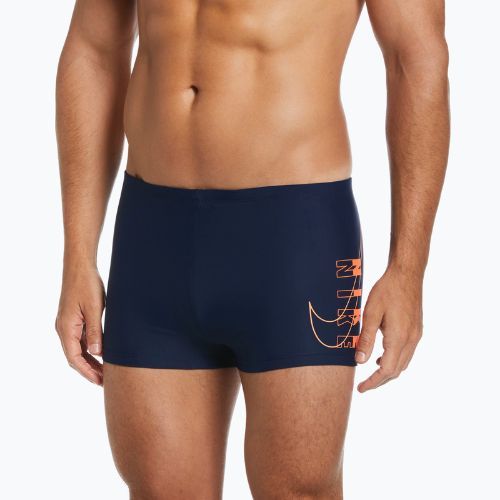 Boxer da bagno da uomo Nike Reflect Logo Square Leg midnight navy