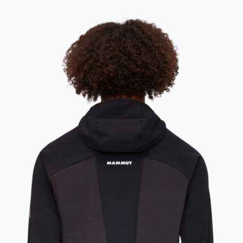 Giacca softshell da uomo Mammut Aenergy SO Hybrid con cappuccio nero/arancio vivo