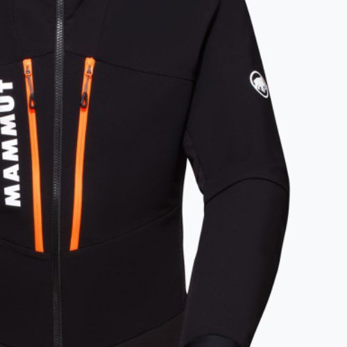 Giacca softshell da uomo Mammut Aenergy SO Hybrid con cappuccio nero/arancio vivo