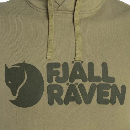 Felpa da trekking da uomo Fjällräven Logo Hoodie oliva chiara