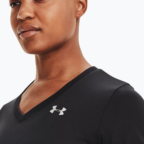 Maglietta da allenamento Under Armour Tech SSV donna - Nero pieno/argento metallizzato