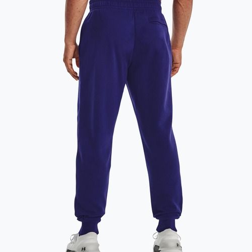 Pantaloni Under Armour Rival Fleece Joggers da uomo blu sonar/bianco anice