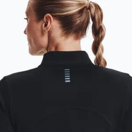 Felpa da running Under Armour Qualifier Run 2.0 1/2 Zip nero/nero/riflettente da donna