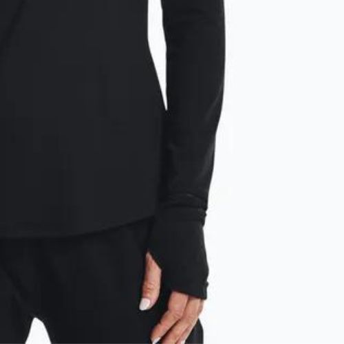 Felpa da running Under Armour Qualifier Run 2.0 1/2 Zip nero/nero/riflettente da donna