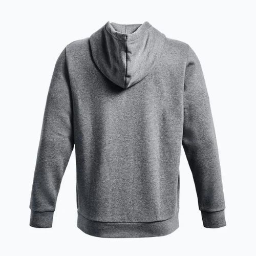 Felpa Under Armour Essential Fleece FZ Hood Uomo grigio pece medio/bianco