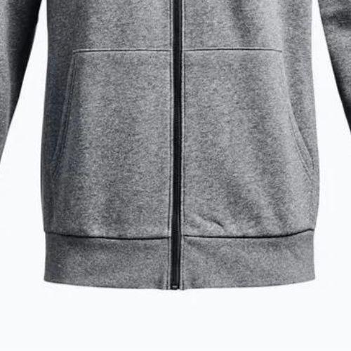 Felpa Under Armour Essential Fleece FZ Hood Uomo grigio pece medio/bianco