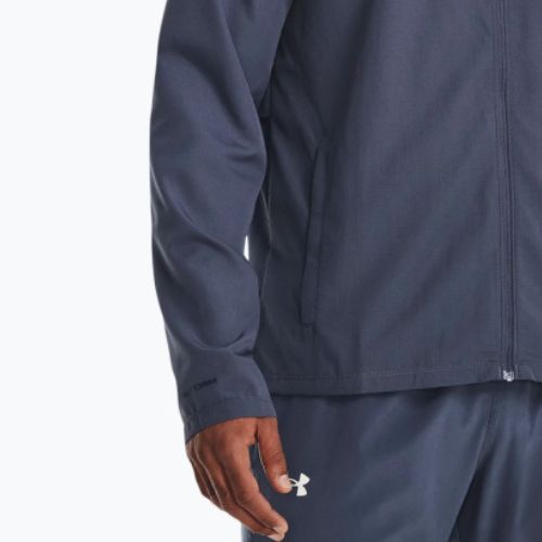 Under Armour Storm Run Uomo Giacca da corsa con cappuccio grigio acquazzone/blu porto/riflettente