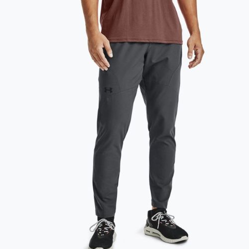 Pantaloni da allenamento Under Armour Unstoppable Tapered da uomo grigio pece/nero