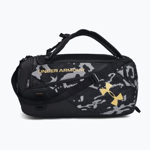 Under Armour Contain Duo Duffle M 50 l borsa da allenamento nero/nero/oro metallizzato