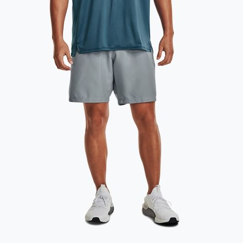 Pantaloncini da allenamento Under Armour Woven Graphic harbor blue/lime surge da uomo