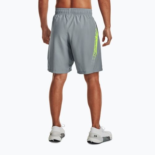 Pantaloncini da allenamento Under Armour Woven Graphic harbor blue/lime surge da uomo