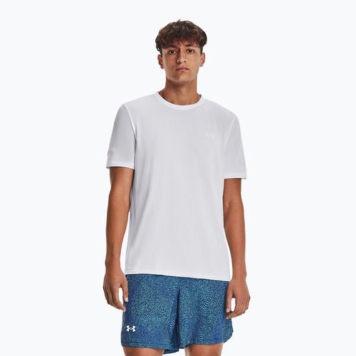 Maglia da corsa Under Armour Seamless Stride bianca/riflettente per uomo