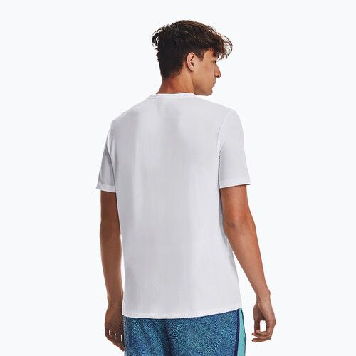 Maglia da corsa Under Armour Seamless Stride bianca/riflettente per uomo